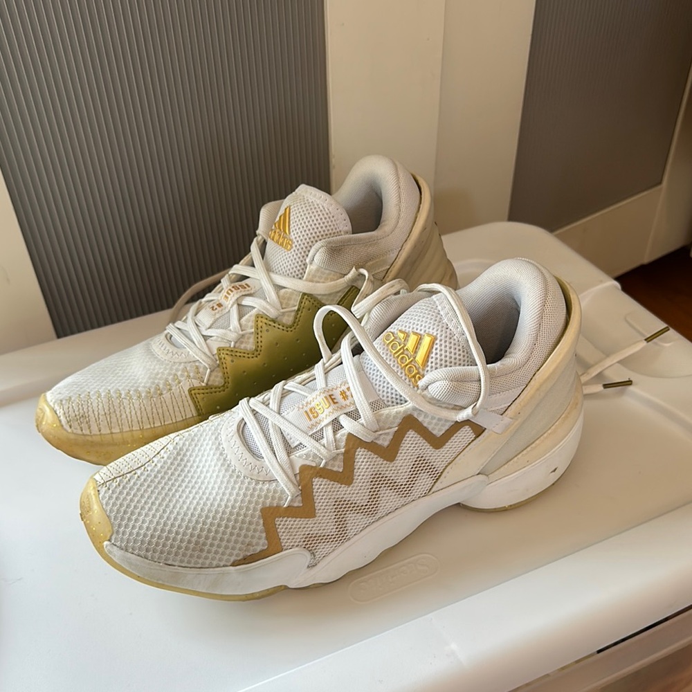 Adidas DON issue 2 White and Gold Athletic Shoes